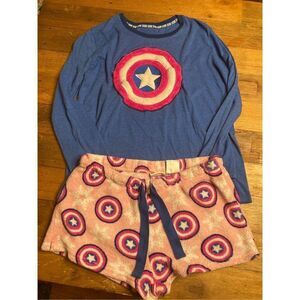 Marvel Blue and Red Captain America Pajama Set